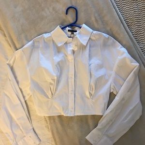 Dynamite White Poplin Crop Top. XS. NWT